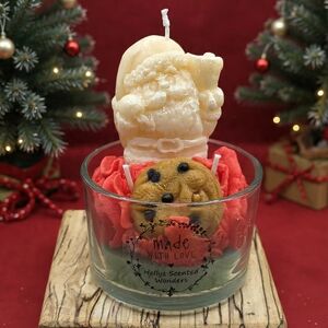 Christmas Soy Candle Santa & Cookies Handmade Gifts